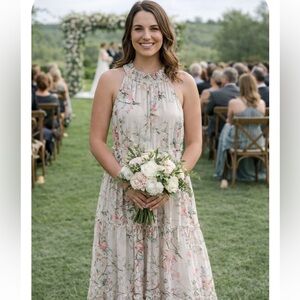 Taylor Floral Maxi Dress - Sleeveless Pink